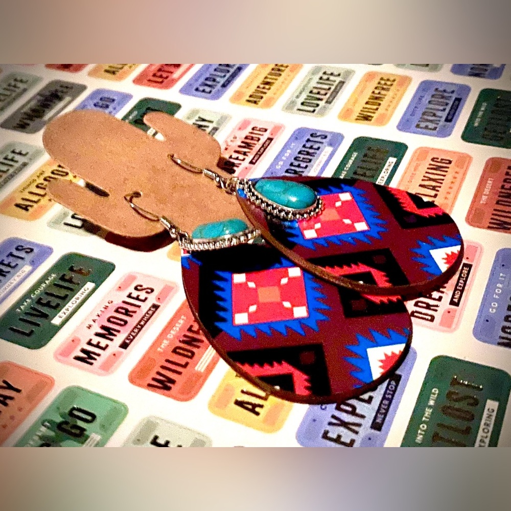 Aztec Charm Wood Earrings